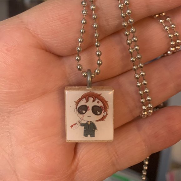 (2/$12,4/$20) Michael Myers Scrabble Necklace - Picture 1 of 2